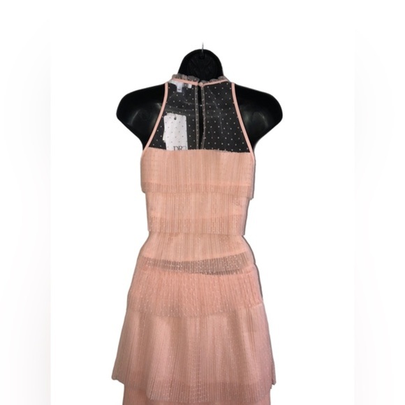 Salmon peach dotted tiered tulle chiffon look halter & skirt set size medium new - Picture 16 of 16